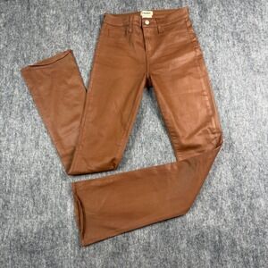 L'AGENCE Selma Flare Jeans Womens 25 Fawn Coated High Rise Brown Denim Pants